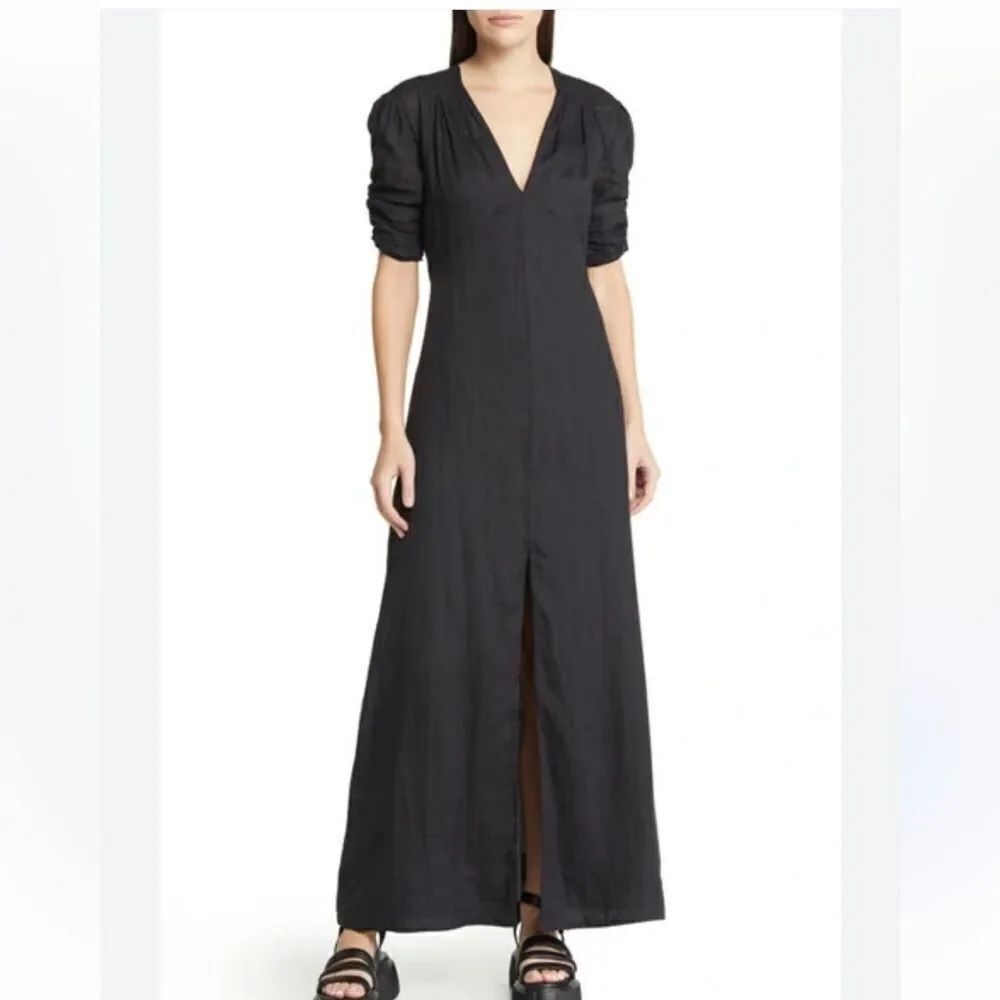 FRAME Shirred-Sleeve Maxi Dress NWT